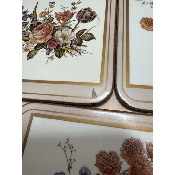 PIMPERNEL Vintage Floral Spray 4" Coasters-  Set of 5 - Picture 5 of 8